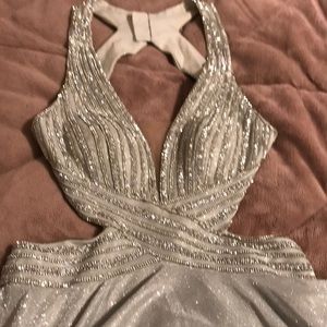 Silver prom dress size 2